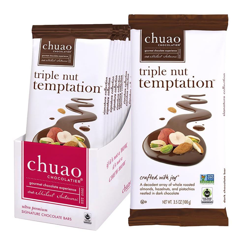 Chuao Chocolatier Triple Nut Temptation Dark Chocolate Gourmet