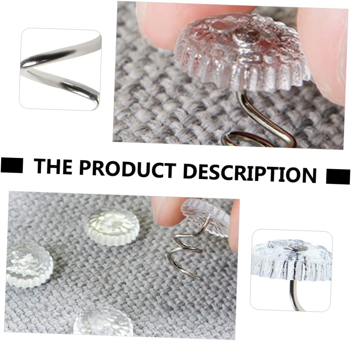 60pcs Bed Clips Upholstery Tacks Pin Locks Pin Back Tacks Slip Fixing Nails for Sofa Covers and Bed Skirts