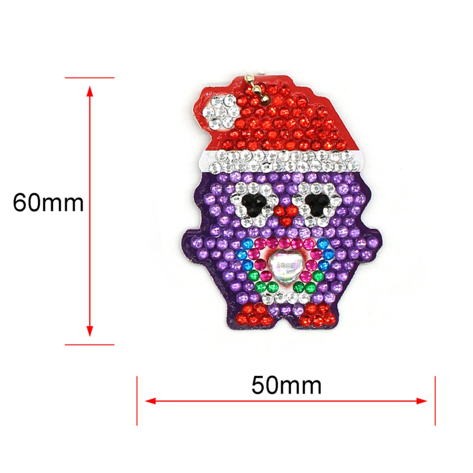 8 Portachiavi Fai Da Te Con Diamanti, Forma Di Pinguino Doppio Lato, Acrilico, Kit Completo Per Decorare Borse E Zaini - 2