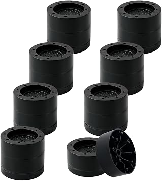 Bed Risers Adjustable Furniture Risers Heavy Duty Lifts Height 2 Inch, Round Bed Lifts Risers for Desk Table Couch Chair Sofa Set of 4 Black,Set of 8