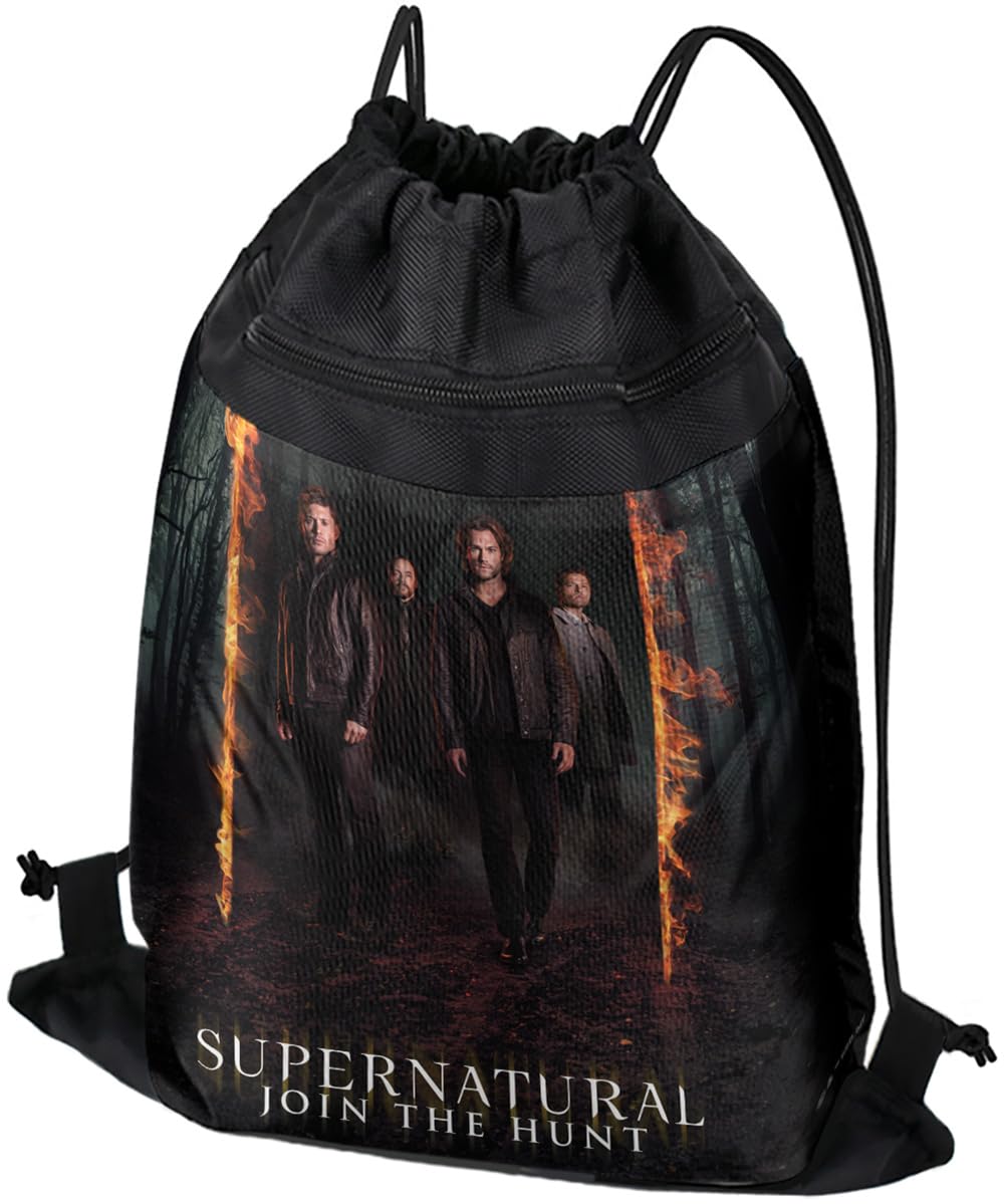 LOGOVISION Supernatural Fire Frame Drawstring Backpack Sports Bag Sackpack 17
