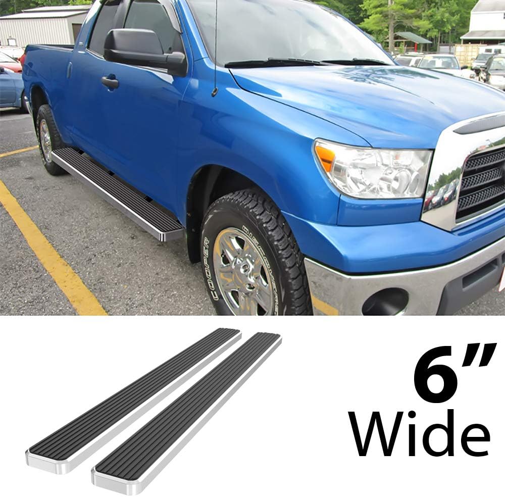 for 2007-2021 Tundra Double Cab 6.5ft Bed Pickup 4-Door (Nerf Bar Side Steps) 6" Eboard Wheel-to-Wheel Running Boards