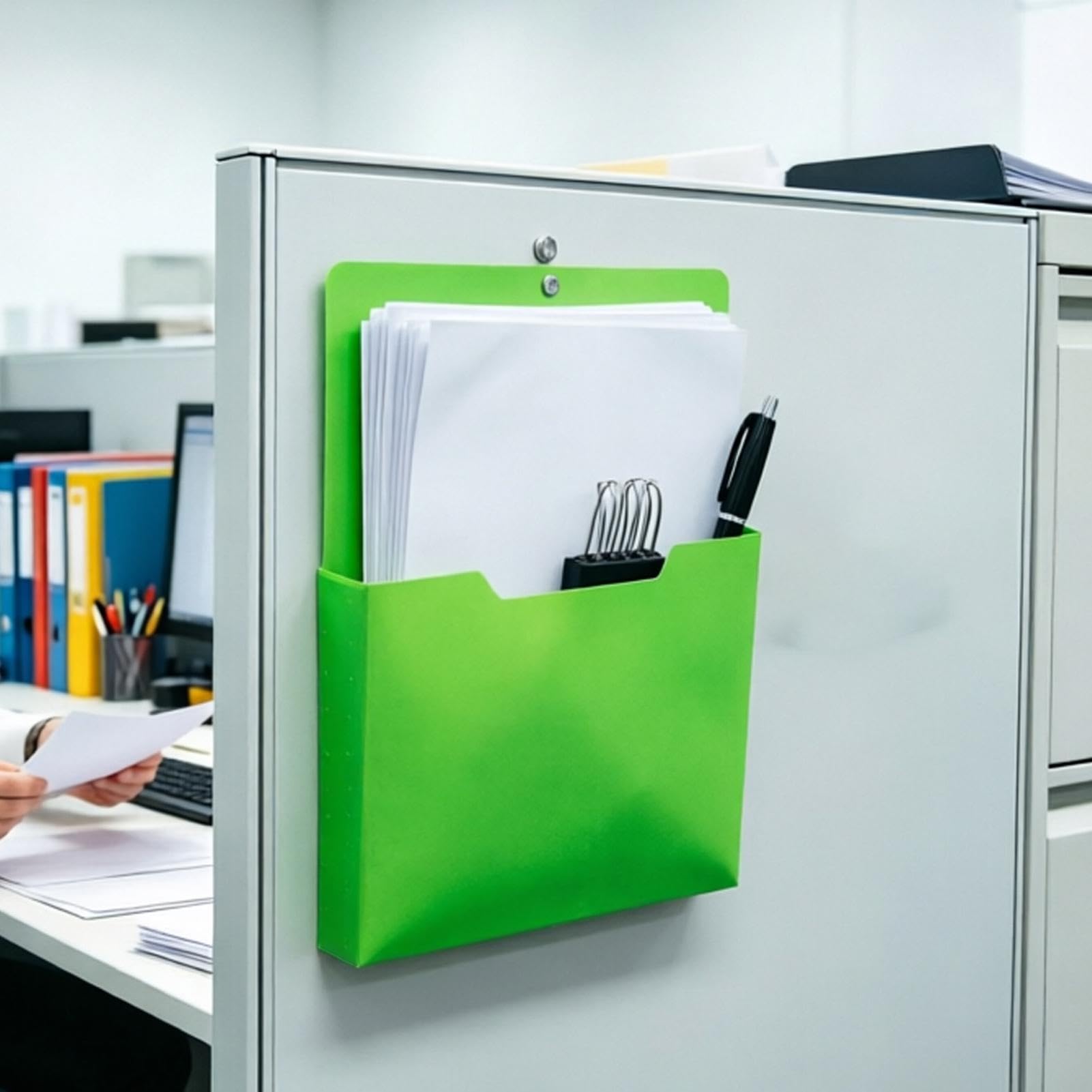 Segregator magnetyczny na tablicę suchościeralną, 2-częściowy, jasny, antypoślizgowy, do sortowania | Magnetyczny uchwyt na papier, sala lekcyjna na komórki biurowe, szafki, lodówkę, biuro, klasę