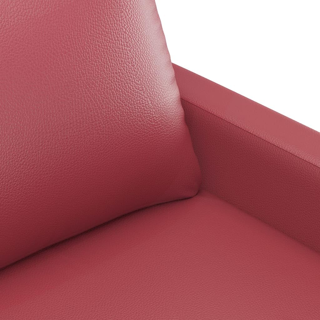 vidaXL Sofá de 2 plazas de Cuero sintético Rojo Vino 120 cm
