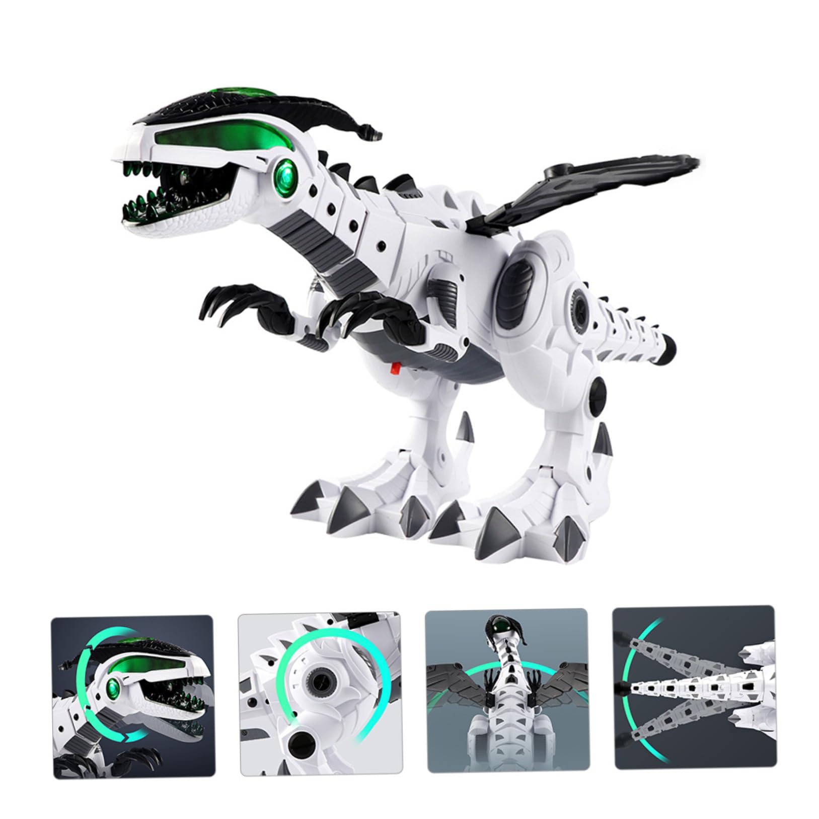 Juguete de Dinosaurio Eléctrico Creativo de Plástico Blanco Resistencia a Impactos y Diseño Delicado para Exhibición y Juego Infantil