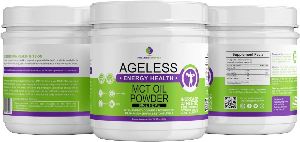 MCT Oil Powder by Catchfire Energy Health- MCT Oil Powderย is Perfect for Your Low-carb orย ketogenicย Diet.ย MCT (Medium Chain Triglycerides) Keto Supplement is Great for Energy