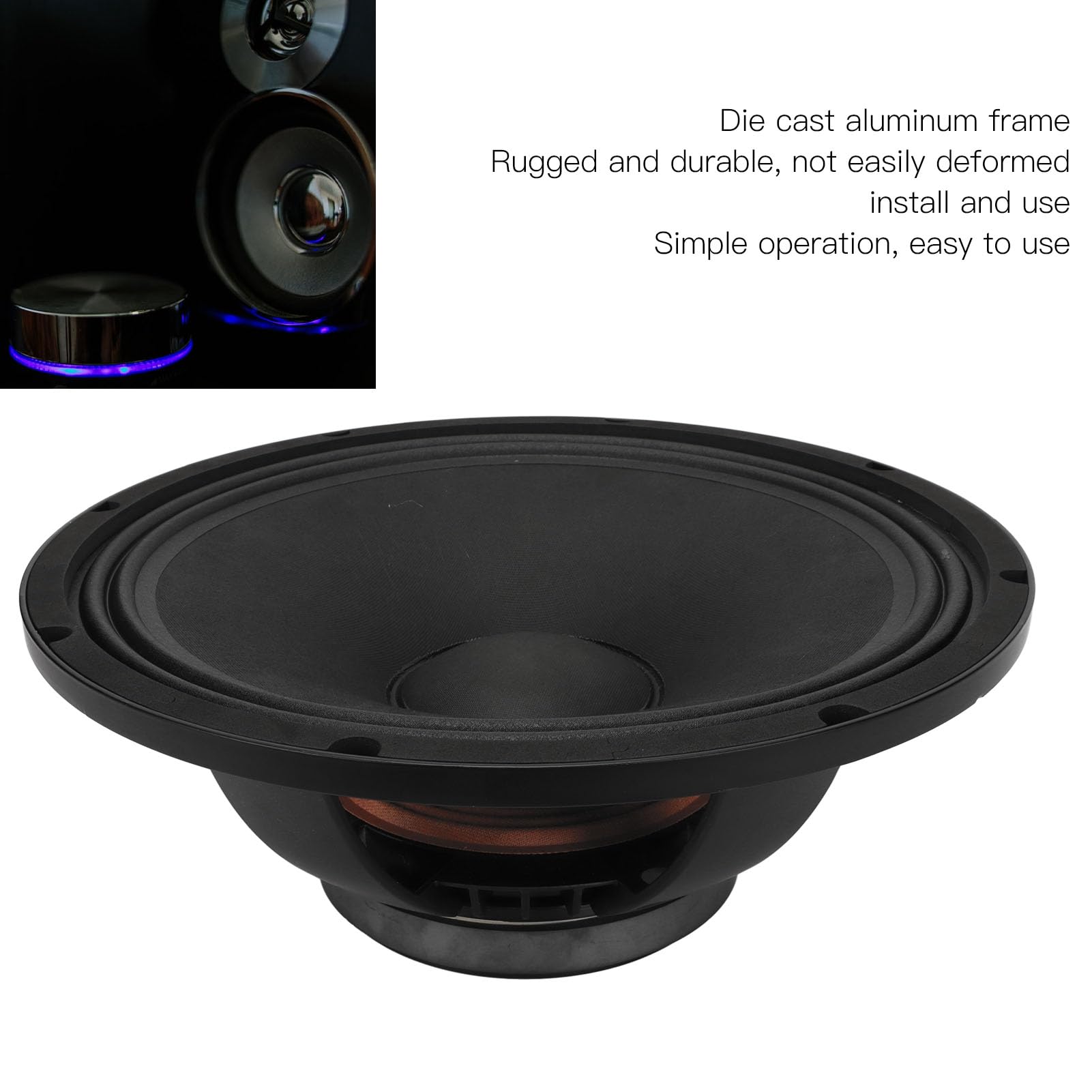 Subwoofer di Ricambio da 15 Pollici per Impieghi Gravosi 700 W per Monitor da Studio Professionali Karaoke Costruzione in Alluminio