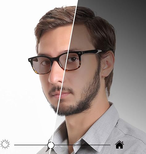 Miniatura 6 de YEIN Lentes de bloqueo de luz azul, lentes de sol marrón fotocromáticos, antifatiga ocular, anteojos de lectura para computadora, gafas de TV para