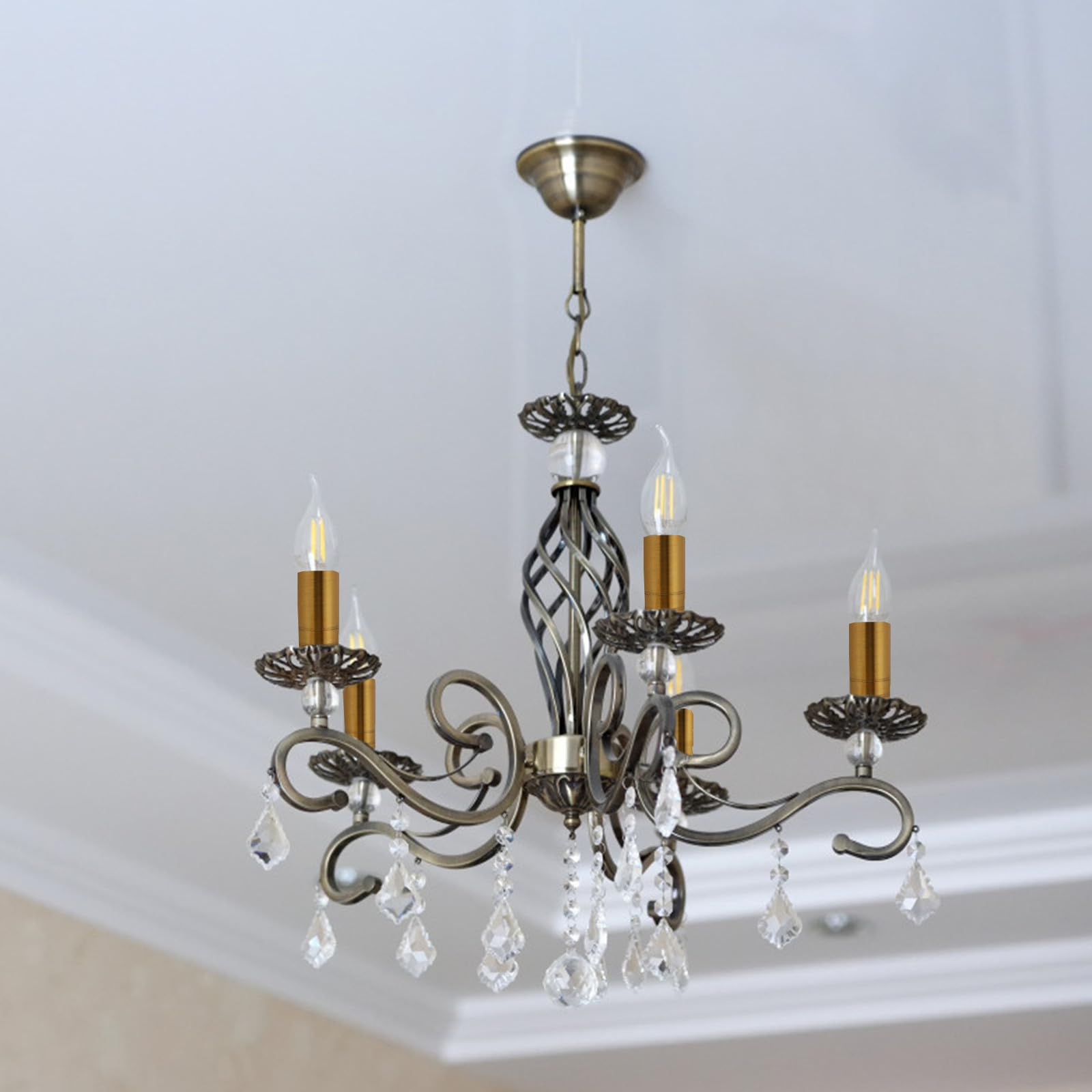 Manchons de Base de Lampe Lot de 6 en Fer pour Lustre, Rétro