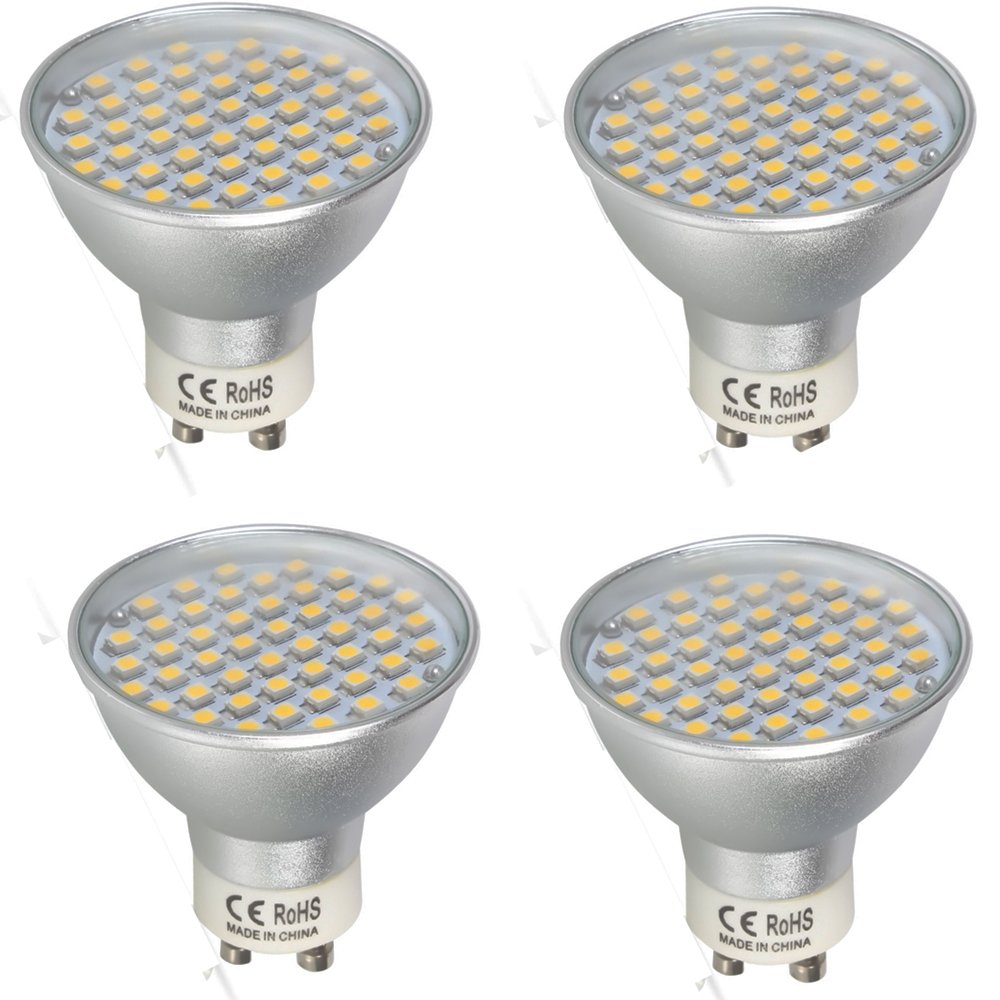 Pack of 4 GU10 4.5W LED Spotlight Bulbs 2835 SMD LED GU10 Warm White Light Bulb Low Consumption 420LM LED Bulb AC 195-240V