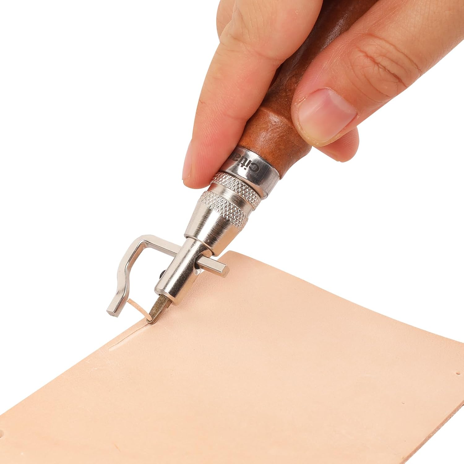 citian 7pcs Pro Adjustable Leather Stitching Groover, Leather Edge Bevelers, DIY Leathercraft Working Tools, Sew Crease Leather Carving Cutting Edging Tools, Leather Grooving Tool