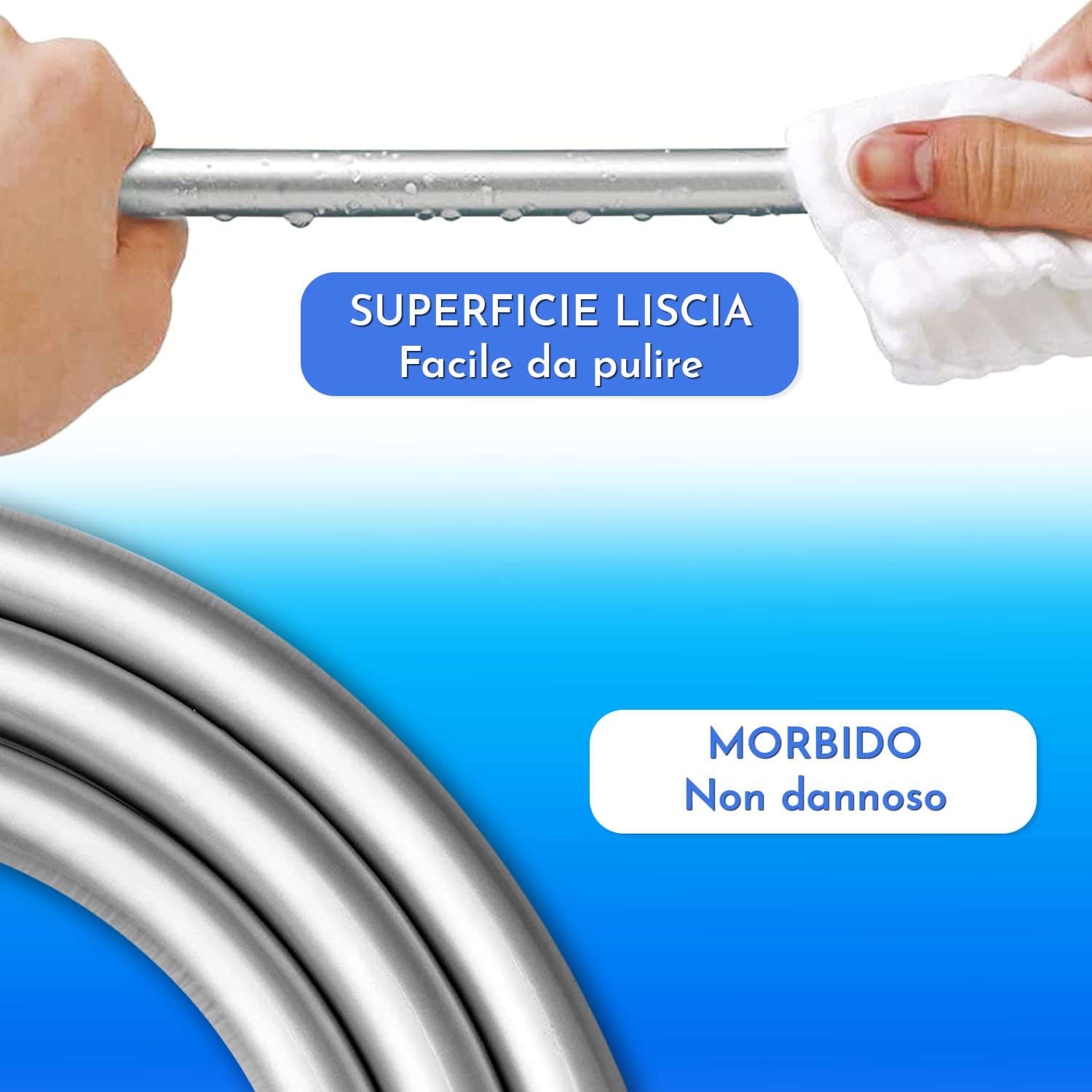 Tubo doccia 3 metri pvc flessibile raccordo universale antitorsione flessibile doccia 3m tubo flessibile doccia