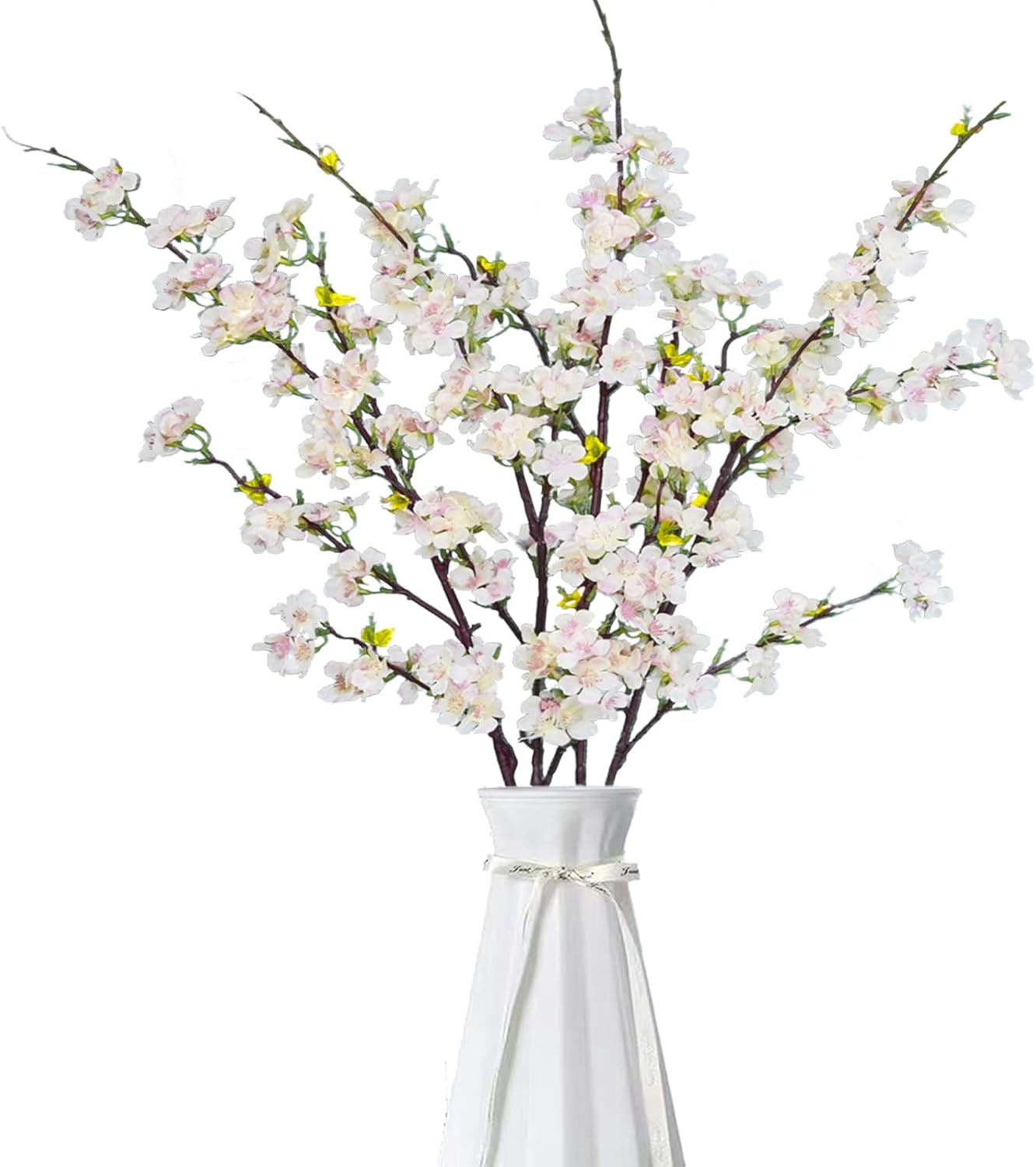 4Pcs Artificial Cherry Blossom Flowers 43 Inch Long Stem Cherry Blossom Decor Fake Flower for Home Wedding Outdoor Decoration (Light Pink)