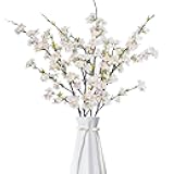 Kainonnan 4Pcs Artificial Cherry Blossom Flowers 43 Inch Long Stem Cherry Blossom Decor Fake Flower for Home Wedding Outdoor Decoration (Light Pink)