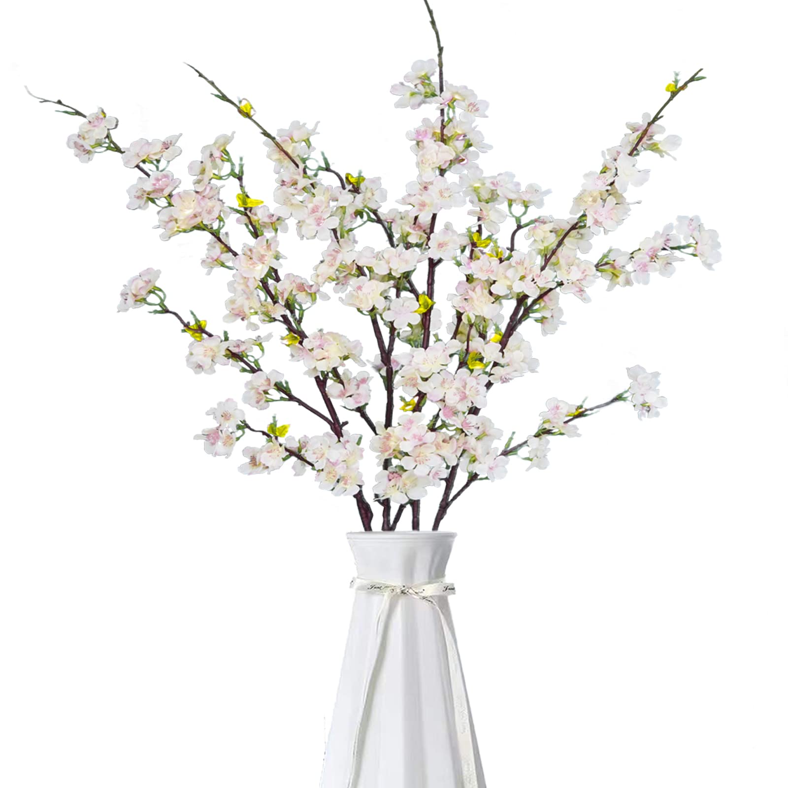 KainonnanKainonnan 4Pcs Artificial Cherry Blossom Flowers 43 Inch Long Stem Cherry Blossom Decor Fake Flower for Home Wedding Outdoor Decoration (Light Pink)