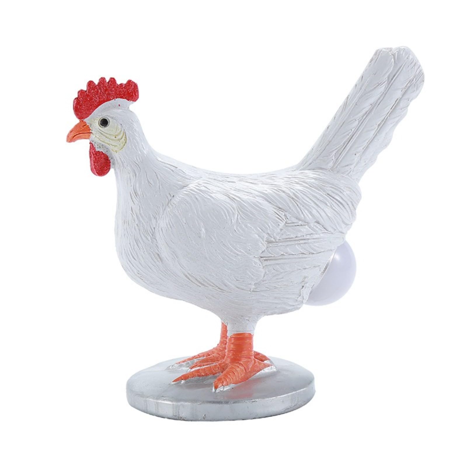 ZALEFAQN Resin Simulation Egg Chicken Unique Home Decoration Ornament Creative Desk Bedroom Atmosphere Light