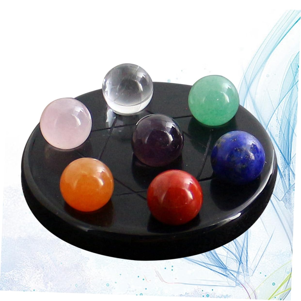 Healeved 3piezas Esferas De Cristales De Chakras Base De Decoración Feng Shui Para Sanación y Relajación Set De Piedras Aleatorios