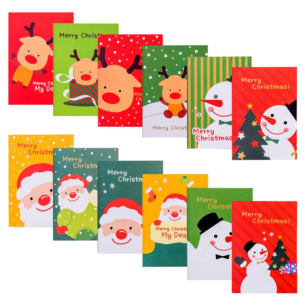 Christmas Notebook Set 30Pcs Mini Notepads Steno Pocket Notepad Notebooks Journal for Kids Adults Christmas Gifts School Office Work Party Favors Stocking Stuffer Goodie Bags, Santa Snowman Reindeer