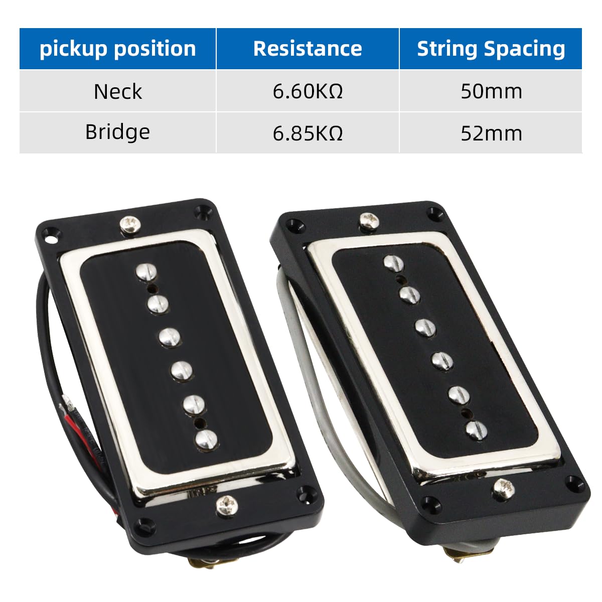 FLEOR Pickup al ponte per chitarra elettrica Pickup bobina singola Cromo P90 Pickup per saponette - Alnico 5