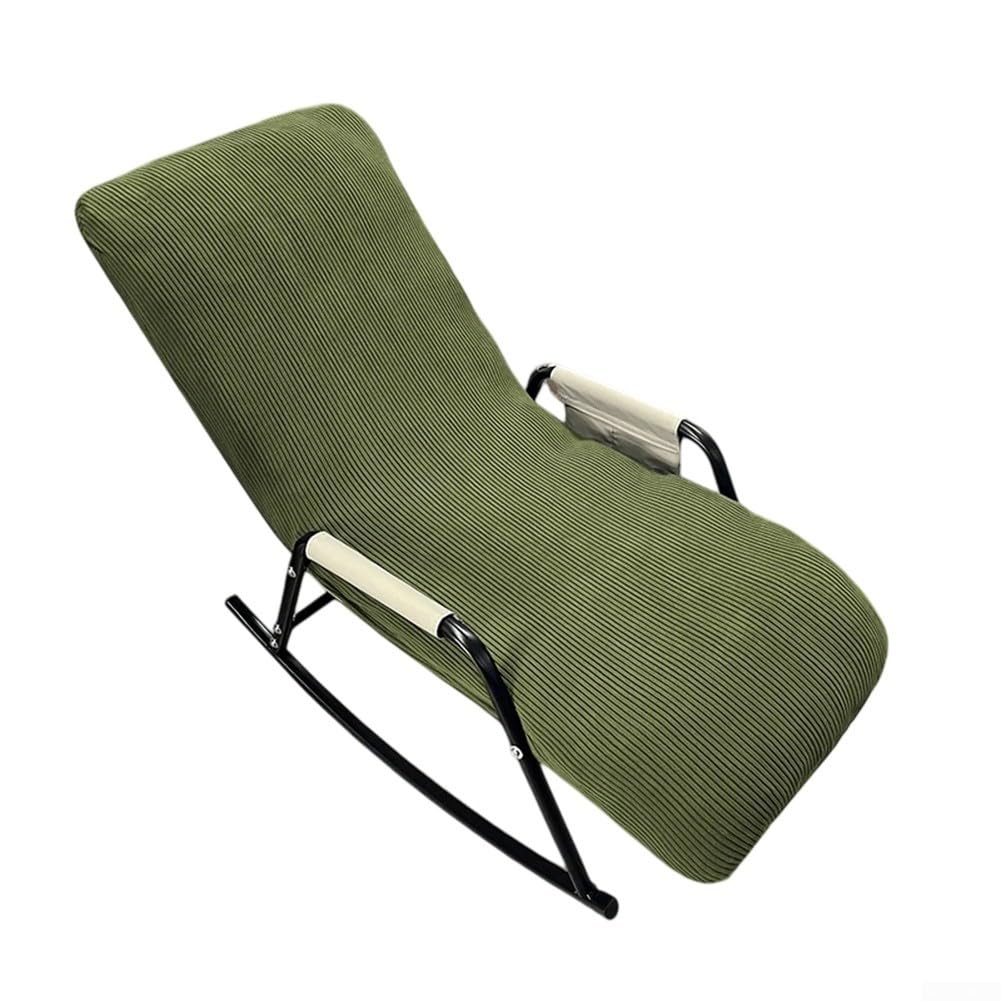 snowchecking Soft Fleece Elastic Rocking Chair Cover Recliner Protector Snug Fit Design For Home Decor Balcony Patio Indoor Outdoor Coffee(Green)