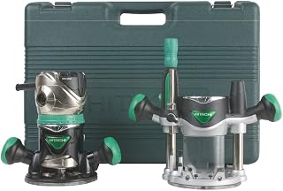 Hitachi KM12VC 11 Amp 2-1/4-Horsepower Plunge and Fixed Base Variable Speed Router Kit with 1/4-Inch and 1/2-Inch Collets