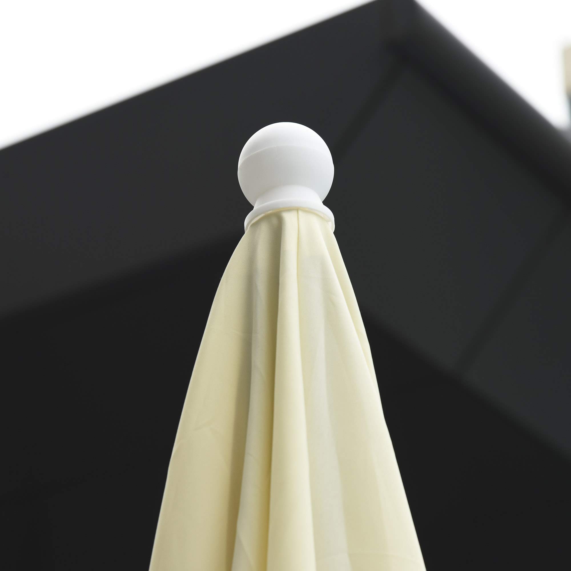 Outsunny Ombrellone 2x2m da Esterno con Tettuccio Regolabile Quadrato Crema | per Terrazza e Giardino, Portatile, in Metallo e Poliestere