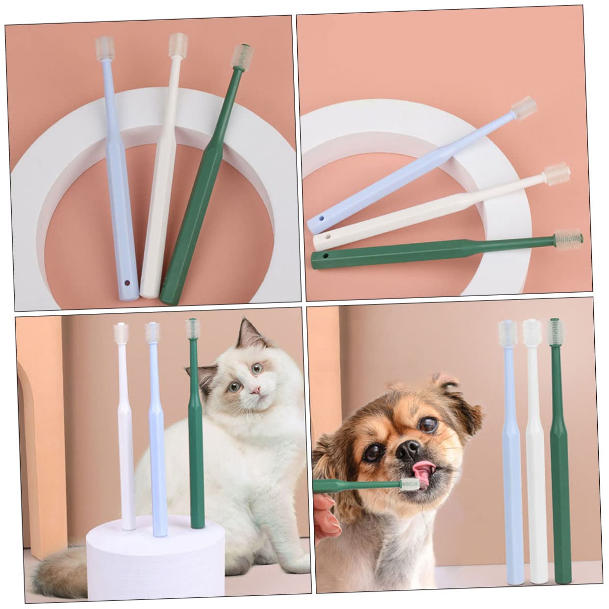 Toddmomy 12piezas Cepillo De Dientes Para Mascotas De Azules y Cepillo Manual Portátil Para Limpieza Oral De Perros y Gatos Accesorios De Higiene Para Mascotas