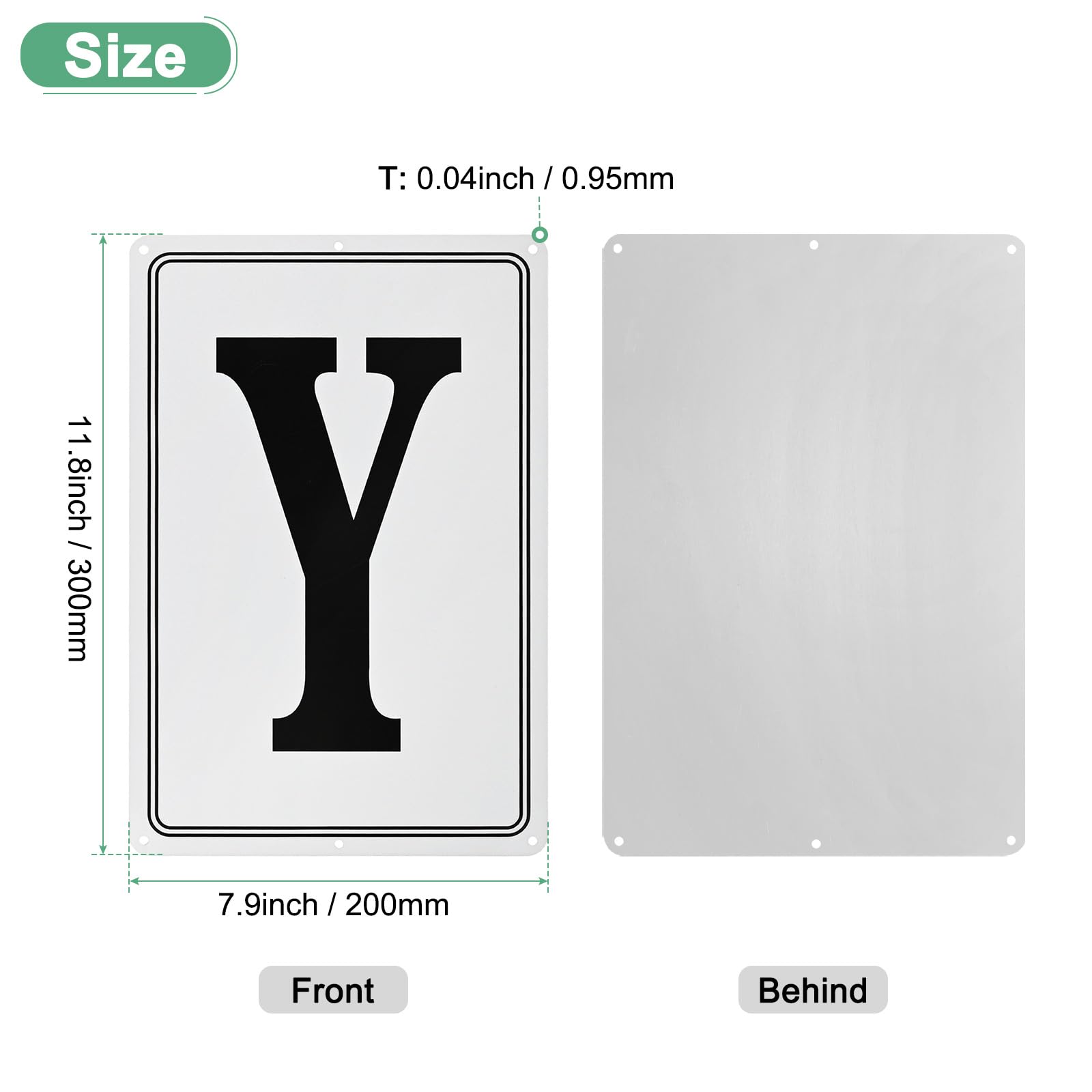 M METERXITY Aluminum Letter Sign Y, 11.8 Inch House Numbers and Metal Letters, Parking Spot Letter Signs - Image 3