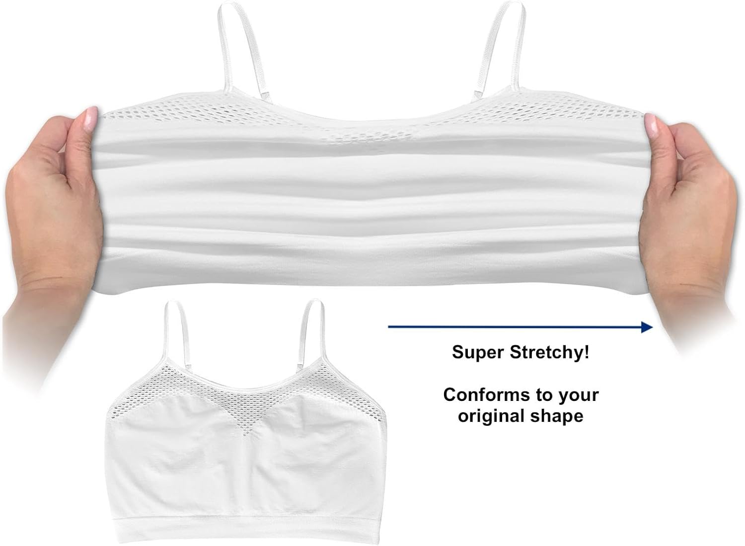 4 Pack Women’s Seamless Wireless Cooling Front Unpadded Comfort Bra with Adjustable Straps - Image 4