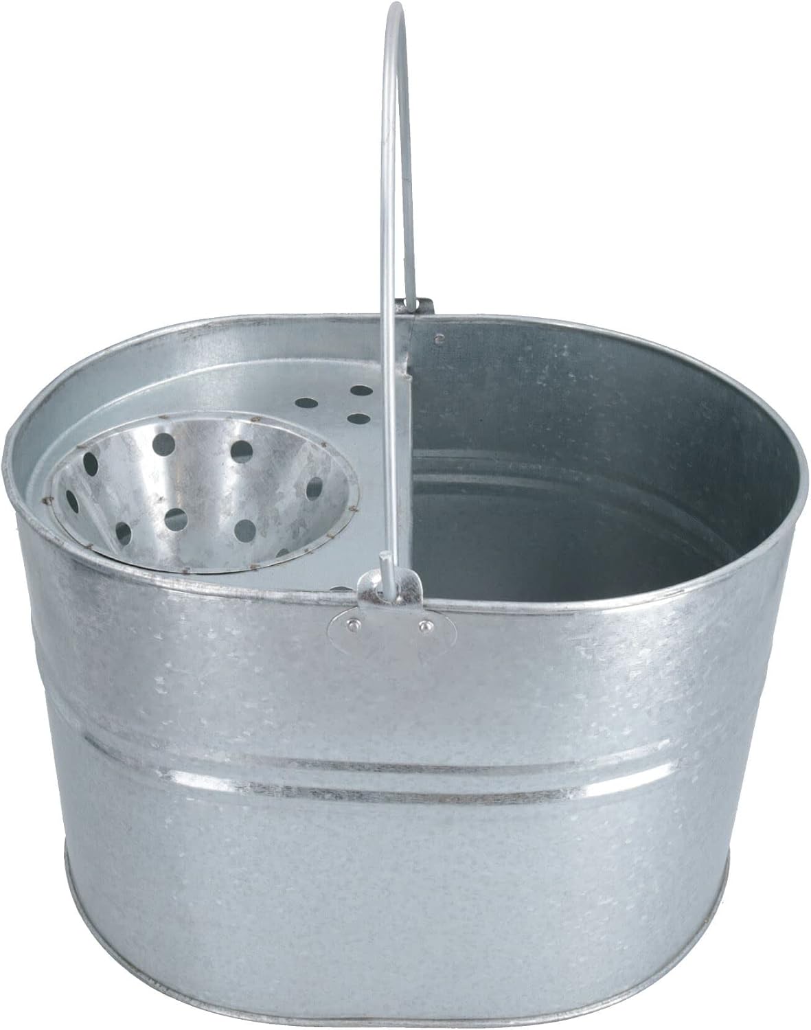 13L Galvanised Metal Mop Bucket Metal Kitchen Bathroom Home Floor Cleaning
