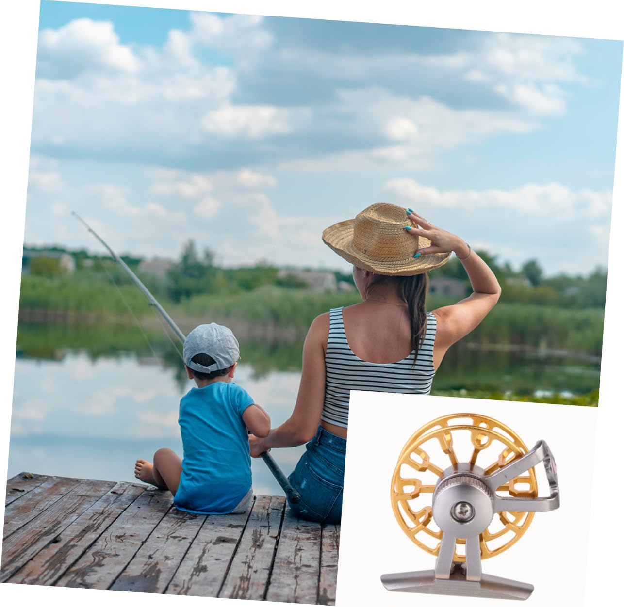 balacoo 3pcs Fly Fishing Reel Golden Right-Handed Fishing Wheel for Smooth Line Capacity Essential Tool for Portable