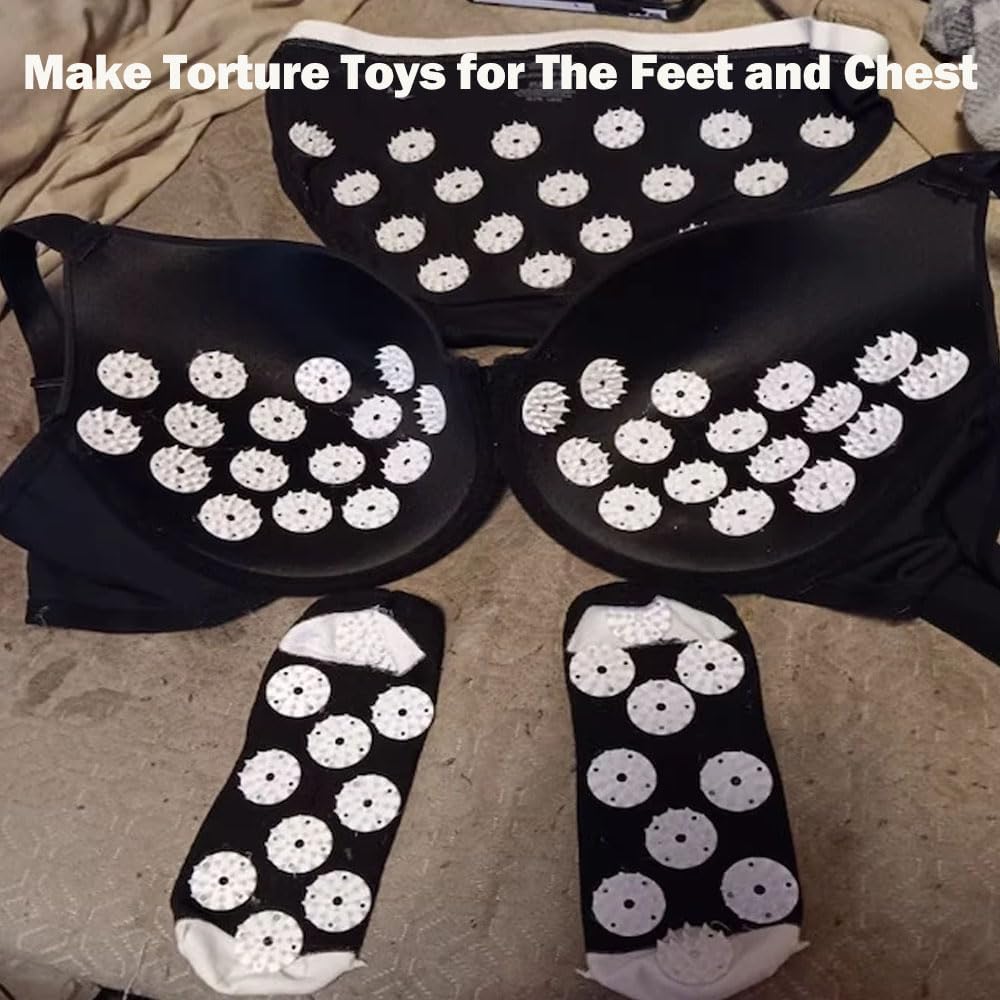 DIY Acupuncture Mat Accessories - BDSM Spiked Discs for Pain Play-Plastic Spiked for Torture Toys -Sadistic Kink Gear – Fetish Accessories for Bondage, Punishment, Sensation Play（40 PCS
