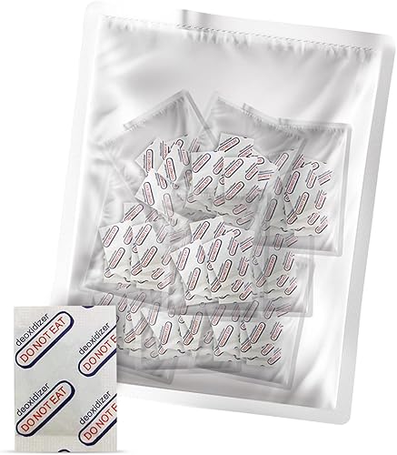 Absorbentes de oxígeno de 300 cc (100 paquetes  10 paquetes individuales de 10 paquetes) para almacenamiento de alimentos, paquetes absorbentes de