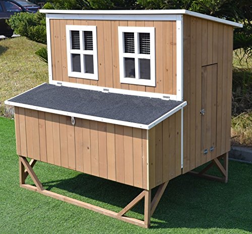 Omitree New Large Wood Chicken Coop Backyard Hen House 4-8 Chickens W 4 Nesting Box #TOP1