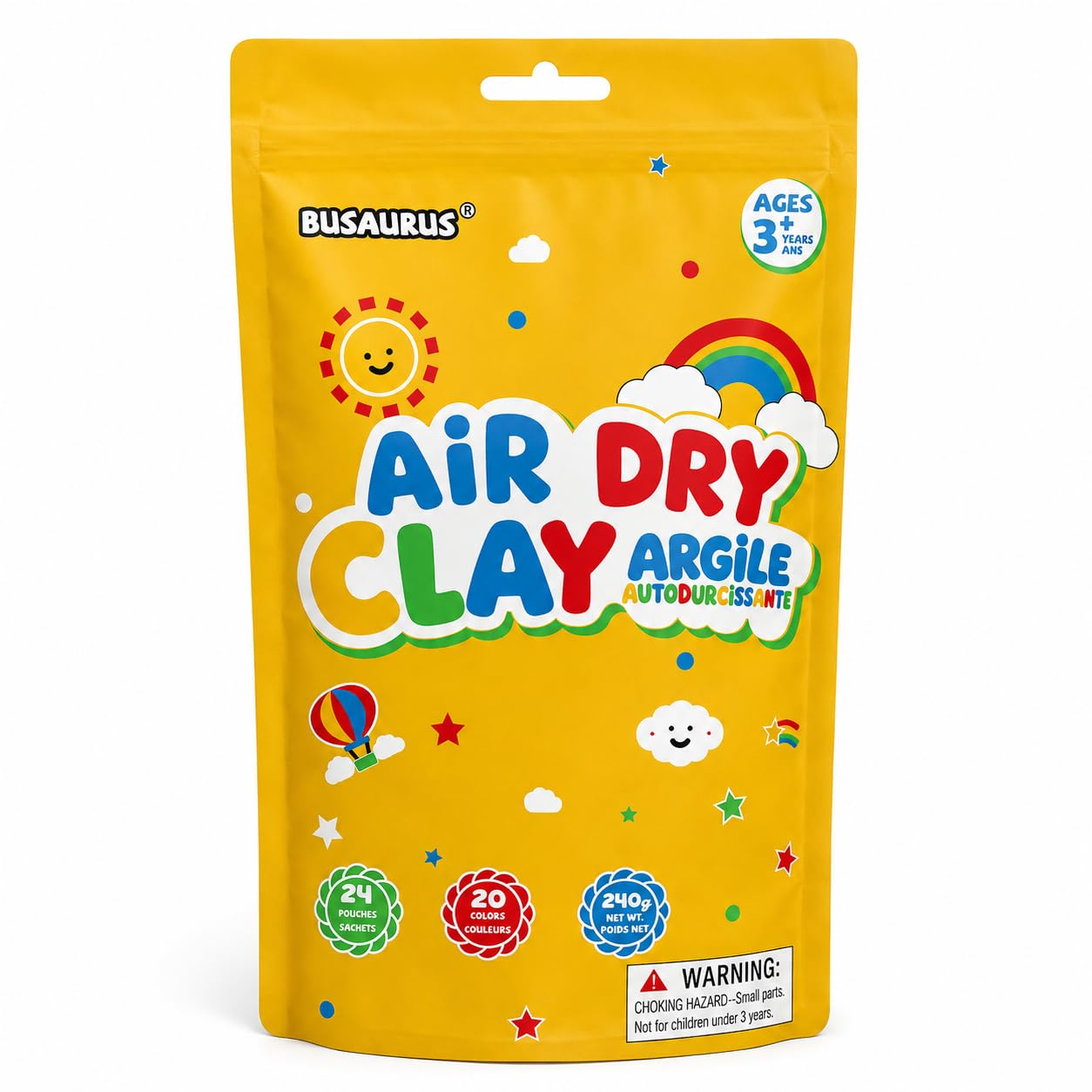 100g Air Dry Foam Clay, DIY Magic Model Clay for Kids, Colorful Soft Clays for School Supply, Art Projects, Cosplay - Non-Sticky, Non-Toxic & Safe - Gifts for Boys & Girls and Adult (20 Colors) — image 1