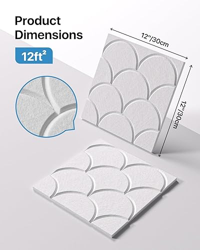 Miniatura 6 de Paquete de 12 paneles acústicos autoadhesivos, paneles de espuma de alta densidad a prueba de sonido de 10.6 libras  pies cúbicos para paredes,