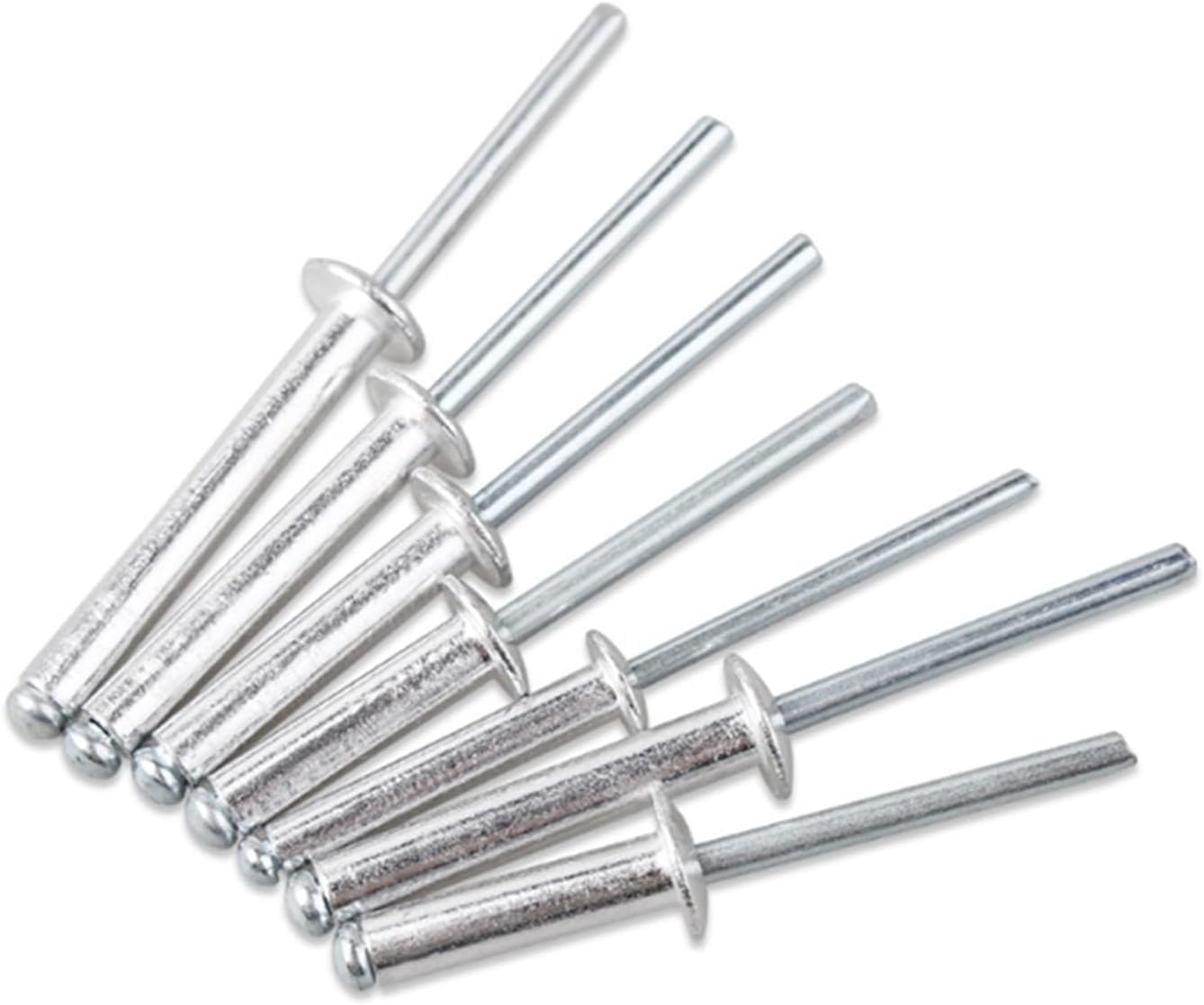 Rivet aveugle à sertir, Rivets aveugles en alliage d'aluminium M4.8 x 30mm, 300 pièces, avec mandrins acier, argent