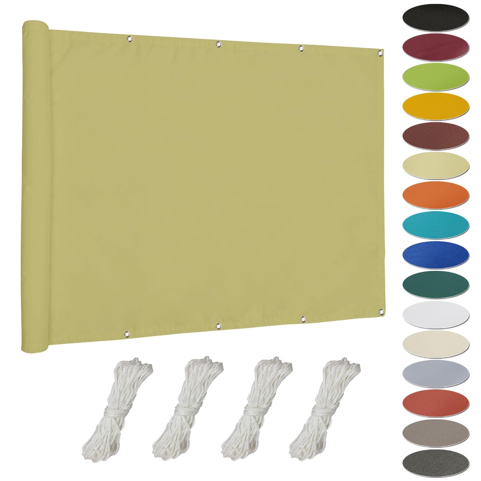 Filet protection solaire jaune sable pour stopper la chaleur sur le patio