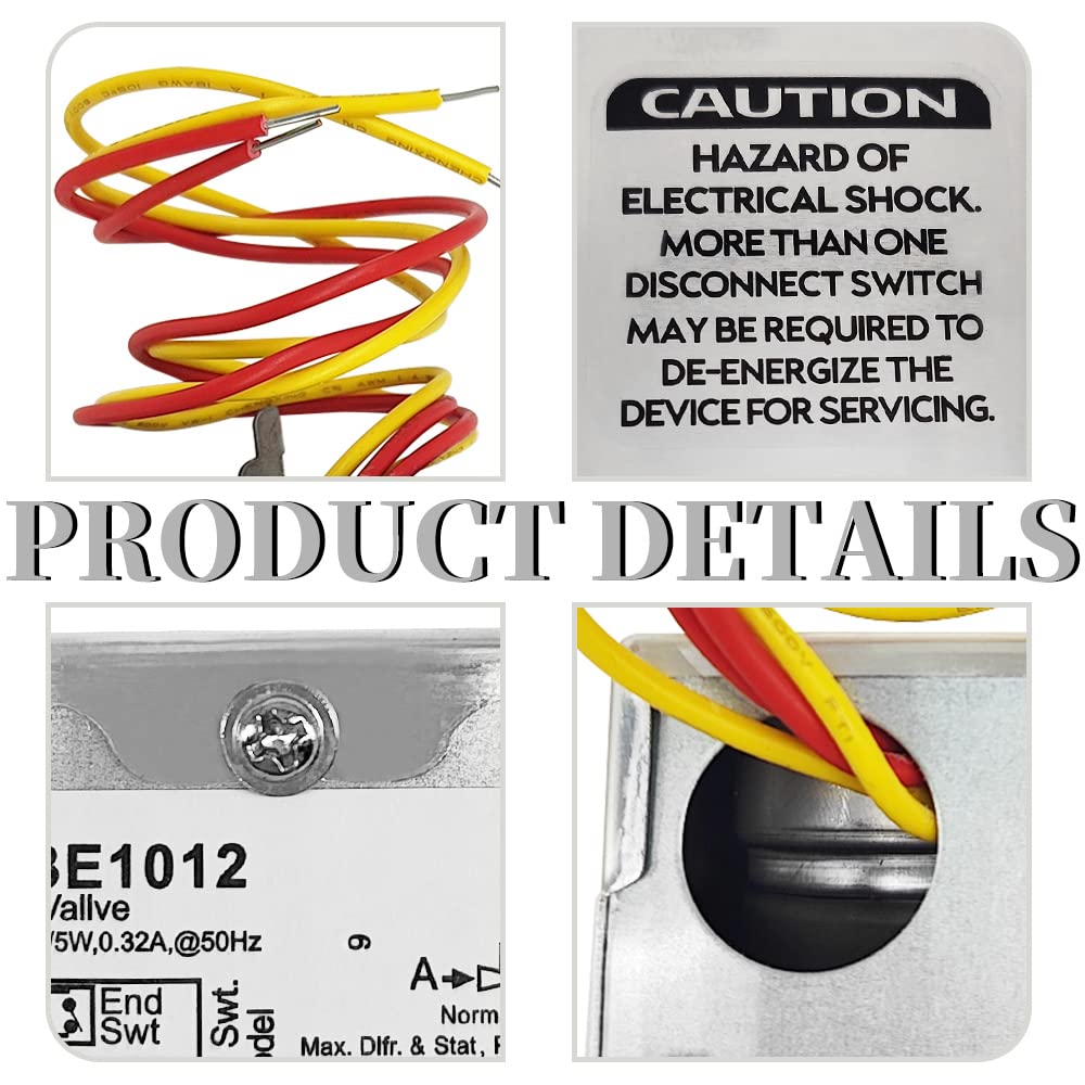 MADAT V8043E1012 Zone Valve Motor Fit for Honeywell V8043E1061 V8043E1079 V8043E1020 18" Leads with End Switch Zone Valves Head 24Vac 50/60Hz Replace 40003916-026 Motorized Valve