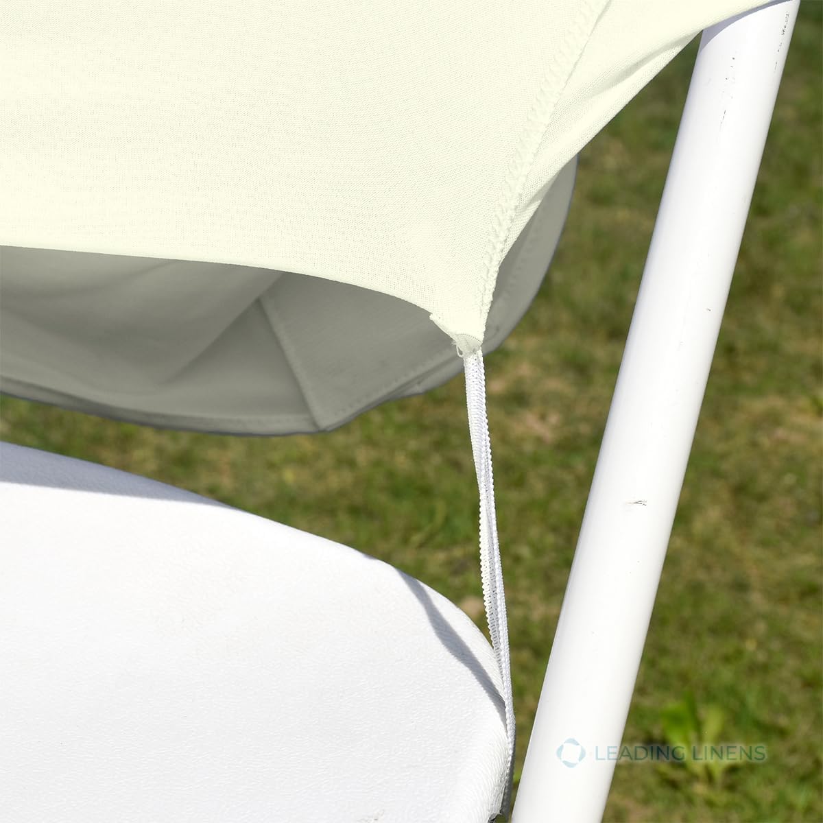 20 pc Ivory Spandex Folding Chair Covers - Premium Durable Slipcovers for Party Events Wedding Reception Restaurant Dining Decorations