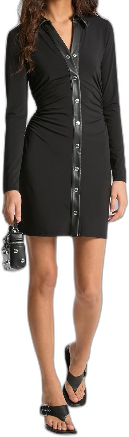 Michael Kors Womens Ruch Mini Shirt Dress