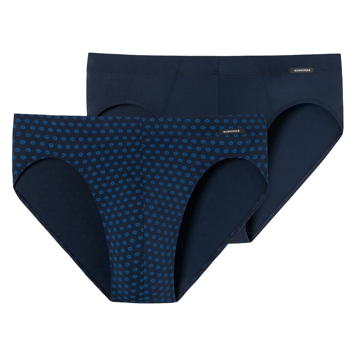 Schiesser Men's Underwear Briefs Tactel Microfibre with Soft Cuffs Pack of 2