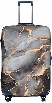 Black Gold Marble Luggage Cover Elastic Washable Stretch Suitcase Protector Anti-Scratch Travel Suitcase Cover for Kid and Adult S 18-21 inch suitcase