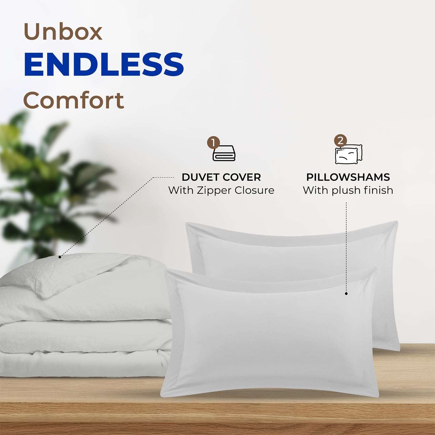 THREAD SPREAD Oversized King Duvet Cover, 600 Thread Count Sateen 3Pc Egyptian Cotton Duvet Cover Set, 100% Pure Cotton Comforter Cover, 2 Pillow Shams, Zipper Closure, 7 Corner Ties - (Silver) - Image 3