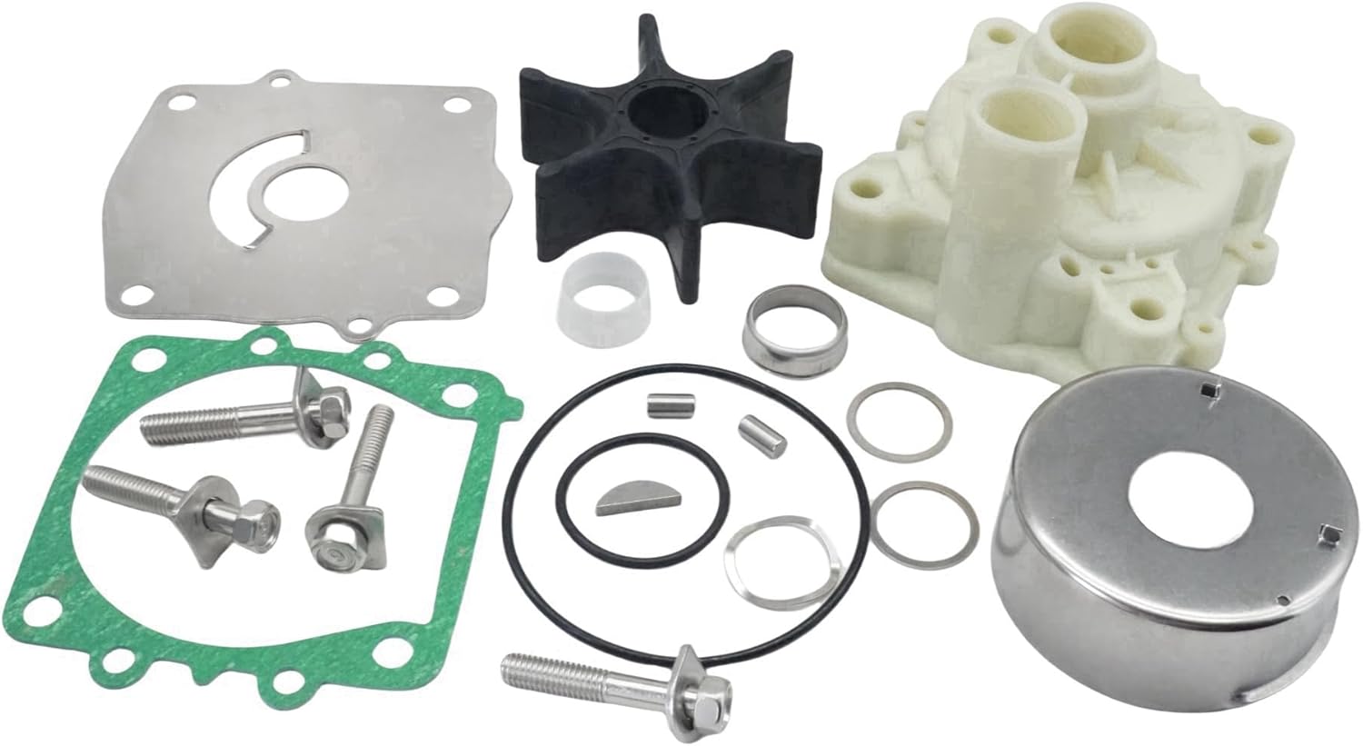 18-3396 18-9079 Water Pump Impeller Repair Kit with Housing and Wave Washer Kit for Yamaha 150 175 200 220 225 HP Outboard Motors replaces 61A-W0078 61A-44311