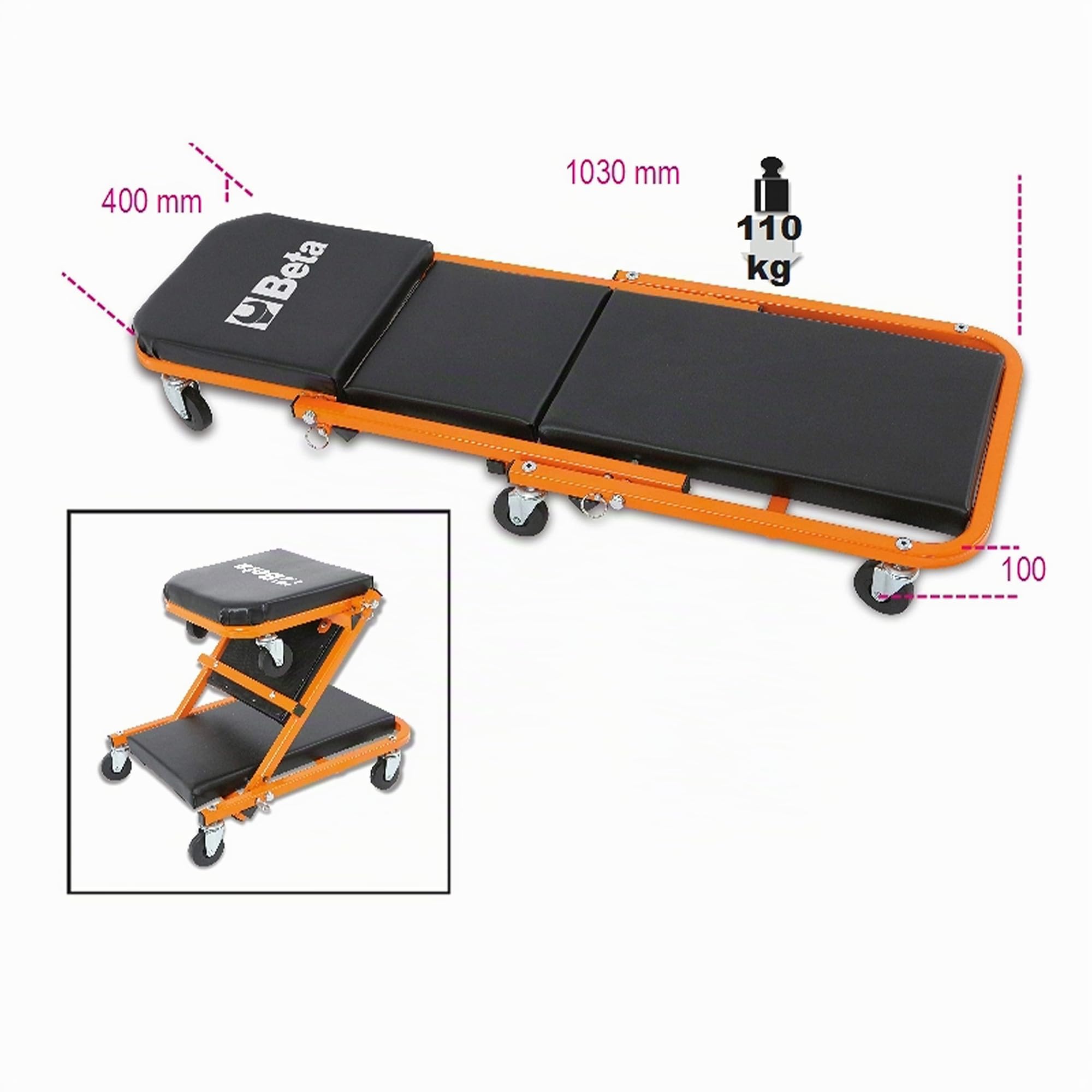 Beta 3002 - Camilla para debajo del coche y asiento