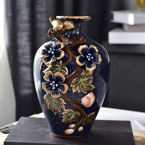 Miniatura 3 de Exquisite 3D Flower Decoration Classical Decorative Ceramic Vase Set of 3 - Chinese Vases for Home Decor - Elegant Addition to Your Living Space