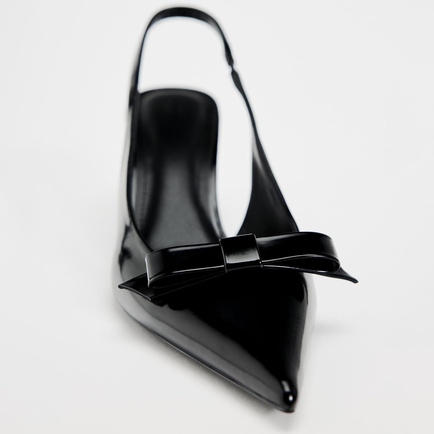 Patent Bow Slingback Kitten Heels for Women Closed Pointed Toe Dress Pumps Sexy Dressy Heeled Shoes Evening Party Prom Stiletto Heels Sandals