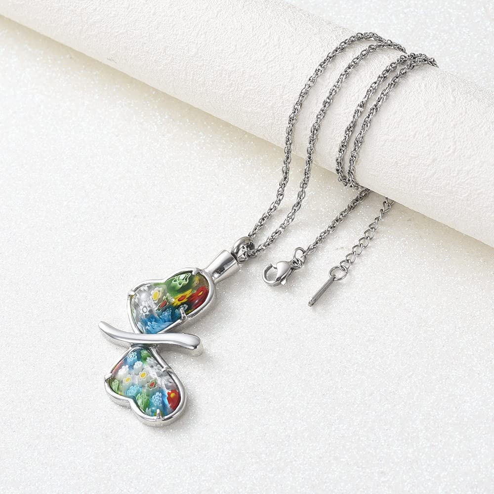 Collana con urna a forma di farfalla, in acciaio inossidabile, gioiello per donne e uomini, con ciondolo commemorativo per ceneri, ricordo funebre