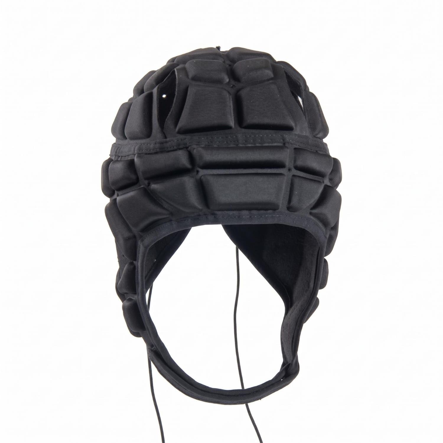 EVA Padding Padded Rugby Helmet Shock Absorbing Rugby Headgear Lightweight Padded Sports Helmet Vented Design for Children, Cycling, Skiing, Black, Adult-image-32